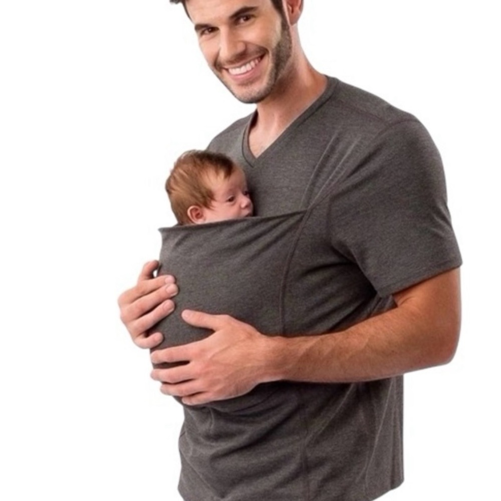 Lalabu Dad’s GrayT-Shirt Kangaroo Pouch Baby sz XL